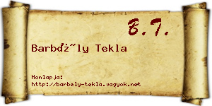 Barbély Tekla névjegykártya